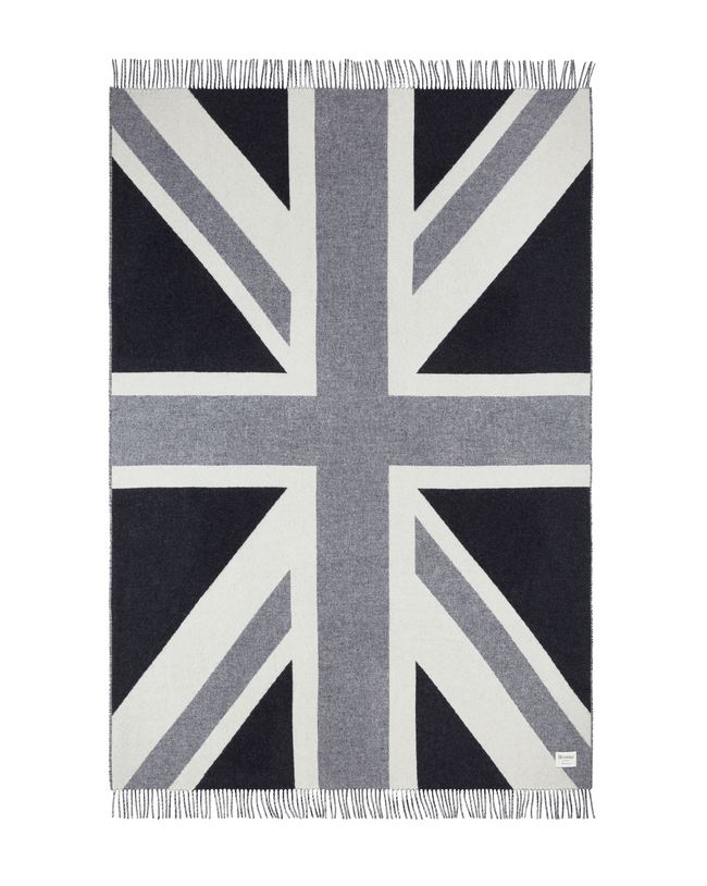 Grey Union Jack Wool Blanket